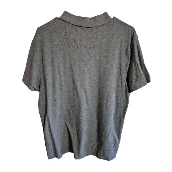 Calvin Klein Mens Large Gray Striped Polo Shirt Cotton Casual Preppy Classic Y2K - Picture 3 of 7